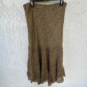 Y2k reversible leopard and floral maxi skirt